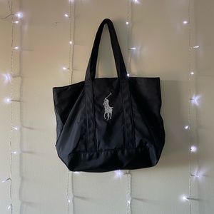 Back and Metallic Silver Polo Ralph Lauren Bag